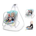 Produktbild: Baby Einstein Explorers Kick to It 4-in-1 musikalische Schaukel und Wippe, mit abnehmbarem Klavierspielzeug, für Kinder ab 0 Monaten und älter