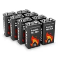 Produktbild: ABSINA 8x Rauchmelder Batterie 9V Block - Alkaline Batterien Blockbatterien