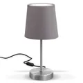 Produktbild: Tischlampe Tischleuchte 30cm modern Schalter Stoff Nachttisch Wohnzimme E14 grau