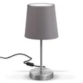 Produktbild: B.K.Licht Nachttischlampe E14 Stoffschirm Tischleuchte Schreibtischlampe Grau