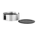 Produktbild: Blomus LARETO Untersetzer Set  63476 , 1 Set = 6 Untersetzer mit Edelstahlhalter