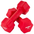 Produktbild: MAXXIVA Hantel-Set rot Neopren 2 x 3 kg Kurzhanteln Workout Fitness Gymnastik