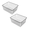 Produktbild: Spetebo Aufbewahrungskorb aus Metall 28 x 22 cm schwarz - 2er Set - Regal Gitterkorb Schrank Organizer - Drahtkorb Metallkorb Korb für Regal Schrank Küche Büro