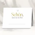 Produktbild: 50 Tischkarten für deine Hochzeit | Herz gold - Premium Platzkarte 