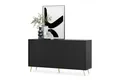 Produktbild: Selsey Sideboard BELLO, 3-türig mit Lamellenfronten und goldenen Beinen, 154 cm