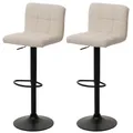 Produktbild: Mendler 2er-Set Barhocker HWC-G87 Stoff Boucle (450g/m²) FSC® - Creme-beige