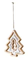 Produktbild: levandeo Tanne Deko Mobile H19cm Windspiel MDF Holz Natur Weiß Weihnachtsbaum Hängedeko Deko Anhänger Weihnachtsdeko