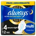 Produktbild: ALWAYS Ultra Secure Night XL Duo Damenbinden mit Flügeln, 2 x 6 Stück
