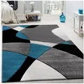 Produktbild: KADIMA DESIGN Teppich Abstrakt Wohnzimmer schmutzabweisend Teppich Kurzflor, Rechteckig, Höhe: 16 mm, Florhöhe: 12 mm, 100% Polypropylen, Rechteckig, 120x170cm, Türkis blau 120 cm x 170 cm x 16 mm