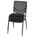 Produktbild: 2er-Set Besucherstuhl H401, Konferenzstuhl stapelbar, Stoff/Textil ~ Sitz schwarz, Füße schwarz