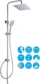 Produktbild: JOHO Edelstahl Duschset Duschsystem mit Brausekopf 20x20cm und 3 Wege Handbrause