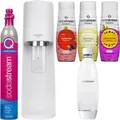 Produktbild: Sodastream Terra Wassersprudler Weiß 1L Flasche 3 Sirupe Kartusche Set