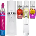 Produktbild: NEU Sodastream Terra Wassersprudler Weiß 1L Flasche 3 Sirupe Kartusche Set