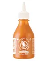 Produktbild: FLYING GOOSE Sriracha Chilisauce, mit Kokosnuss, scharf, weiße Kappe, scharfe Würzsauce aus Thailand, 1 x 200 ml