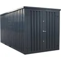 Produktbild: LagercontainerXXL 4m Lagercontainer mit Doppeltür & Doppelverriegelung RAL7021 Schwarzgrau 3,88x2,14x2,09