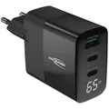 Produktbild: Ansmann USB-Ladegerät Home Charger, 65 Watt, 2x USB-C und 1x USB-A, 3 Ports, Schnellladegerät