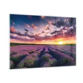 Produktbild: Bilder auf Glas 100x70cm Glasbild Lavendel Berge Feld Groß Wanddeko Bild im Glas Schlafzimmer Küche Deko Wandbilder Dekoration Wohnzimmer Modern Wall Decor Glasdruck Wand Kunstdruck Art GAA100x70-3816