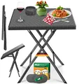 Produktbild: KESSER® Balkontisch klappbar Wetterfest & UV-beständig Balkonmöbel Beschichteter Stahl Outdoor Gartentisch Gartenmöbel mit 6 Filz-Untersetzer Bistrotisch bis zu 100 kg belastbar