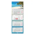 Produktbild: Timr 4-Monatskalender 2026 - Wandkalender 4 Monate mit Datumsschieber rot I 33 x 90 cm I Viermonatskalender mehrsprachig D/GB/F/ES I Motiv Strand I mit Metall Aufhänge-Öse I tr313