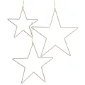 Produktbild: Metall Stern 3er Set 50 / 40 / 30 cm - gold - Weihnachts Fenster Wand Hänge Deko