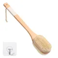 Produktbild: Blendura Rückenbürste Dusche 43 cm mit langem Stiel – Nass & Trocken Körperbürste mit weichen & festen Borsten Rückenschrubber, Peeling, Massage & Lymphdrainage, für Damen, Herren, Senioren