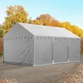 Produktbild: TOOLPORT  4x6 m Lagerzelt, PVC-Plane, grau, mit Bodenrahmen - (7215)