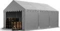 Produktbild: TOOLPORT Lagerzelt 4x6 m Industriezelt Unterstand PVC Plane 750 N grau mit Bodenrahmen