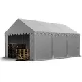 Produktbild: Toolport Lagerzelt 4x6 M Industriezelt Unterstand Pvc Plane 750 N Grau Mit Bodenrahmen Und Dachverstärkung