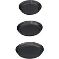 Produktbild: Relaxdays Obstbodenform 3er Set Stahl Anthrazit Antihaftbeschichtet ø 21/26/28 cm