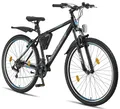Produktbild: Licorne Bike Guide Premium Mountainbike in 20, 24, 26, 27.5 und 29 Zoll Fahrrad für Mädchen Jungen Herren und Damen (29 Zoll, Schwarz/Blau)