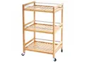 Produktbild: Rollwagen MCW-D91, Rollregal Allzweckwagen Bücherregal, 3 Ebenen Bambus 76x46x38cm