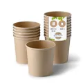 Produktbild: BIOZOYG Suppenbecher to go 500 Stück 300 ml / 12 oz, Ø 90 mm, braun Suppenschüsseln Einweg - Einweggeschirr - Alternative zur Plastikschüssel - To go Becher, Suppe, Soup Bowl