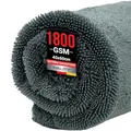 Produktbild: Ivality® Auto Trockentuch Groß 40x60 cm – 1800 GSM Ultra Saugstarke Mikrofasertücher für Autopflege und Motorrad, Fusselfreies, Lack-schonendes Twisted Towel Microfasertücher - Grau
