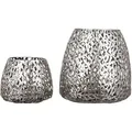 Produktbild: Windlicht, 'purley', Metall, Silberfarben, Ve 2, H. 20 Cm, D. 20 Cm - Gilde