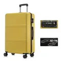 Produktbild: YONSLY Premium Reisekoffer TSA-Schloss,YKK-Reißverschluss Hartschalen-Koffer Trolley Rollkoffer Suitcase Handgepäck 4 Rollen (Gelb, XL)