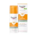 Produktbild: Eucerin Oil Control Sun Face Gel-Cream LSF 50+ 50 ml, unparfümierte Sonnencreme mit Dry Touch für empfindliche, fettige und zu Akne neigende Haut, schnell einziehender Sonnenschutz mit UV-Filter