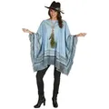 Produktbild: Metamorph Cowboy-Kostüm Poncho - Fasching Karnevalskostüm Herren Damen, Weckt den Mex in Dir! blau