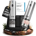 Produktbild: LEBENLANG Salz und Pfeffermühle Elektrisch - Wiederaufladbar & Viel Zubehör I Batterie Set I Pfefferstreuer Pfeffer und Salzmühle für grobes Salt
