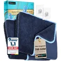 Produktbild: BLUMBACH® Trockentuch Dusche 2-Set 700 GSM 40x60cm Microfaser Putztuch – 2-set Nachtblau, Größe 40 x 60 cm