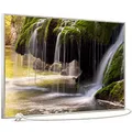 Produktbild: STEINFELD Bild Infrarotheizung mit Thermostat | Made in Germany | viele Motive 350-1200 Watt Rahmen silber (600W, 003 Wasserfall)