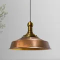 Produktbild: bamyum Asletl Long-Knob Hängelampe Industrial Vintage Ø41 cm, Küchenlampe Hängend Esstisch, Wohnzimmerlampe Pendelleuchte Kupferfarbe Metall