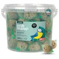 Produktbild: Erdtmanns 50 Meisenknödel mit Netz im Eimer 4,25 kg – Vogelfutter mit Getreideflocken & Sonnenblumenkernen – Ganzjahresfutter für Wildvögel – für Garten, Balkon & Bäume