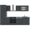 Produktbild: Vicco Küche, Schwarz, Anthrazit, Holzwerkstoff, Küchenblock,Rechteckig, 300x81.6x60 cm, Küchen, Küchenzeilen & Küchenblöcke, Küchenzeilen ohne Geräte