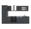 Produktbild: Vicco Küchenzeile R-Line, Schwarz Beton/Anthrazit, 300 cm AP Marmor