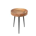 Produktbild: invicta INTERIOR Eleganter Beistelltisch Pure Nature 35cm Mangoholz mit schwarzen Beinen Wohnzimmertisch Tisch