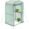 Produktbild: Relaxdays - Foliengewächshaus, hbt: 185 x 125 x 95 cm, begehbares Anzuchthaus mit Ablage, Eisen & pe, Reißverschluss, grün