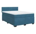 Produktbild: vidaXL Bett Boxspringbett mit Matratze Blau 160x200 cm Samt