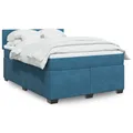 Produktbild: Boxspringbett mit Matratze Blau 160x200 cm Samt
