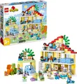 Produktbild: LEGO 10994 DUPLO 3-in-1-Familienhaus, Puppenhaus aus Bausteinen mit Push&Go Auto, 5 Figuren, 2 Tieren und  Spielzeug-Lampe, Spielhaus Geschenk für Kleinkinder, Mädchen und Jungen ab 3 Jahren
