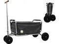 Produktbild: Beachtrekker Life Faltbarer Bollerwagen + Feststellbremse, klappbarer Handwagen mit Vollgummireifen (Schwarz)